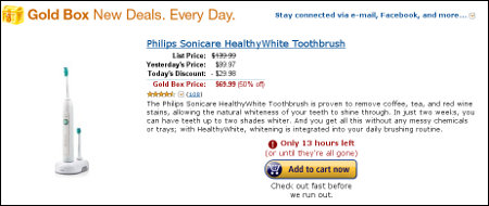 Amazon Deal of the Day - Philips Sonicare HealthyWhite Toothbrush - corrected