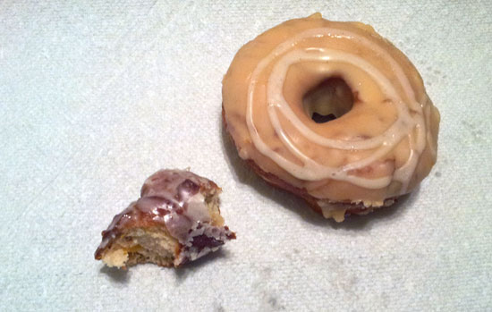 Monuts Donuts, Durham, NC - peach cake and dulce de leche