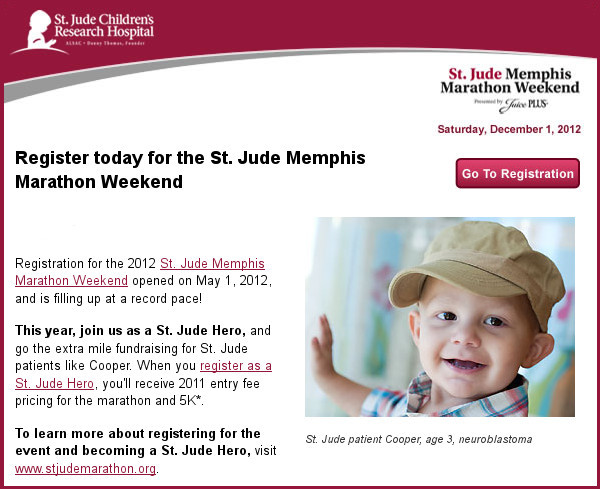 2012 St. Jude Children's Hospital marathon race