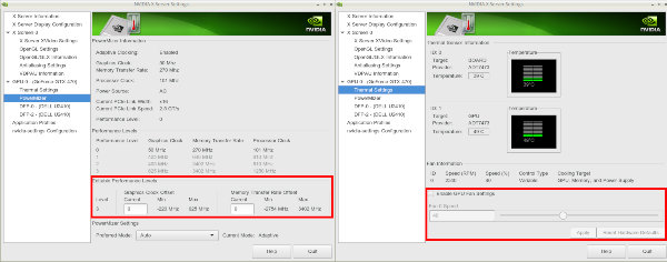 NVIDIA Linux drivers Performance Level after Xorg settings