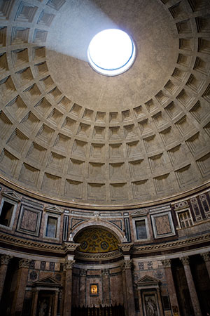 Rome - The Pantheon ceiling letting in beautiful light