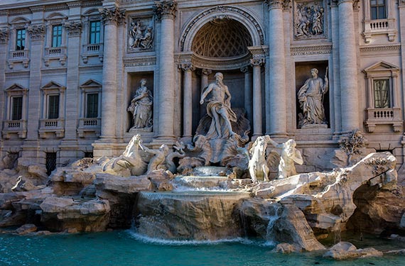 Rome - Trevi Fountain in the evening