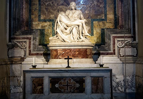Michelangelo's Pieta in St. Peter's Basilica in the Vatican