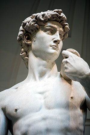 Michelangelo's David at the Accademia Gallery in Florence