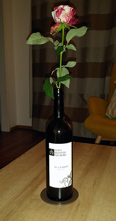 Deb's rose in a wine bottle