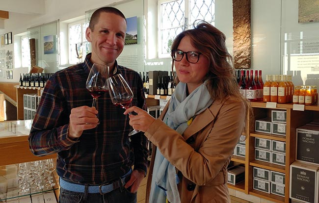 Domäne Wachau - Zach & Lena enjoying the phenomenal Pinot Noir