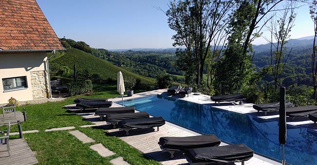 Südsteiermark - Weingut Tement's Chalet Ciringa - beautiful view from the patio