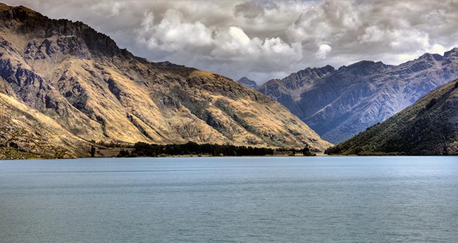 Halfway Bay in Queenstown - much more dramatic clouds