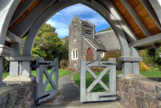 St. Kentigern's Anglican Church in Kaituna - opening the gate