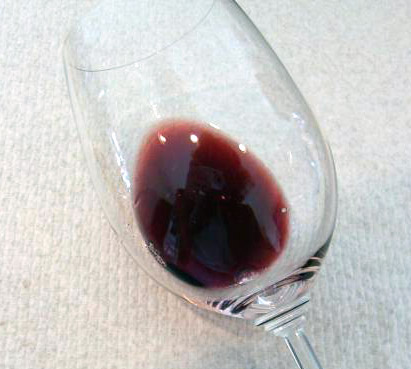 Tilt the glass to examine the colour of the wine